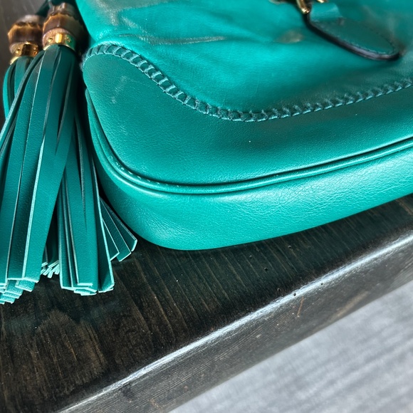 Gucci Turquoise Green Jackie O Tassel Hobo Bag - Picture 13 of 14